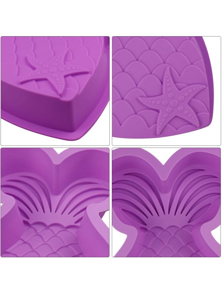 Palksky Mermaid Tail Silicone Cake Pan jumbo Mermaid Tail mold Large Mermaid Bread Baking Tray Cheesecake Muffin Cake Mold for baby shower Birthdays Parties Random Color - BS144IM1Z
