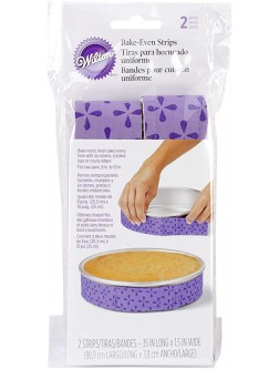 Wilton Bake-Even Cake Strips for Evenly Baked Cakes 2-Piece Set Purple Fabric - BM4M4PDEV