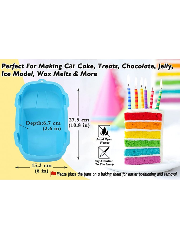 YISUYA Car Cake Pan 3D Car Shape Baking Pan Silicone Novelty Cake Mold Car Cake Molds Car Birthday Cake Pan Cake Pan for Wedding Anniversary Party Car Cake Molds for Baking Blue） - BSH8CS5O3