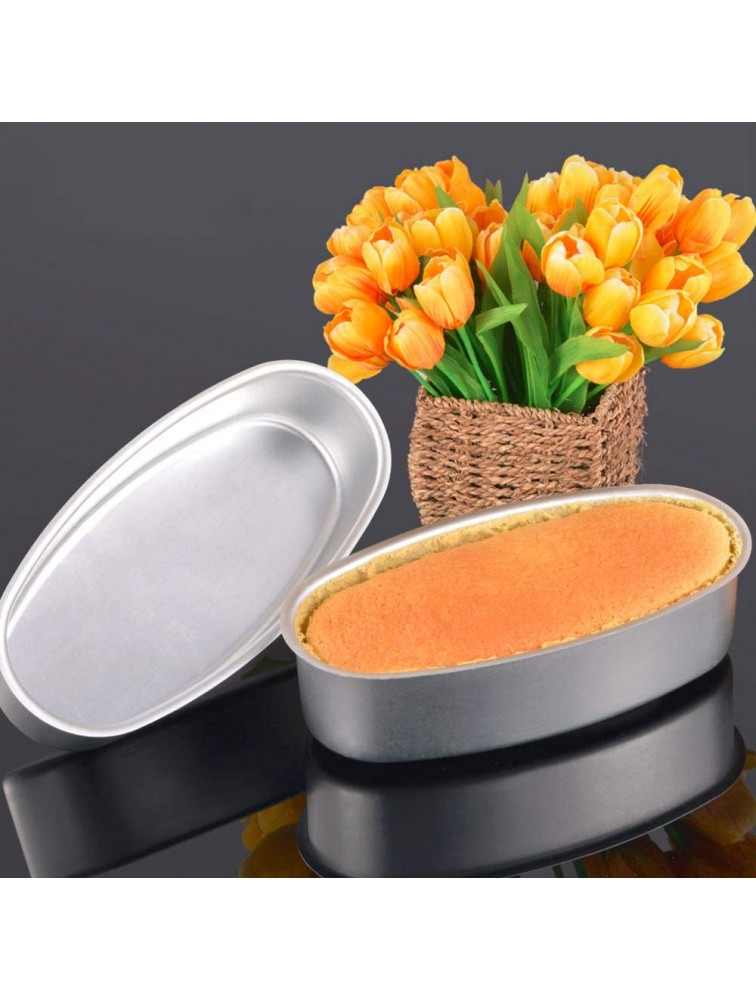 1 2pcs Oval Shape Toast Cake Mold Non-stick Aluminum Alloy DIY Tray Cheesecake Baking Bread Pan Kitchen Gadgets2PCS - B8WRYXKTZ