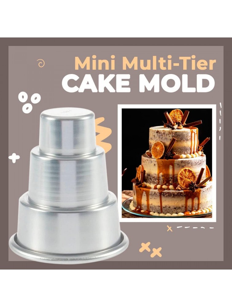 2022 New Mini Multi-Tier Cake Mold Aluminum Alloy Mini 3 Tier Smash Round Layer Cake Baking Pans Perfect for Tier Smash Cake Non-Toxic & Healthy Mirror Finish & Dishwasher Safe L 7.3x9cm×1pc - BOHC22IYW