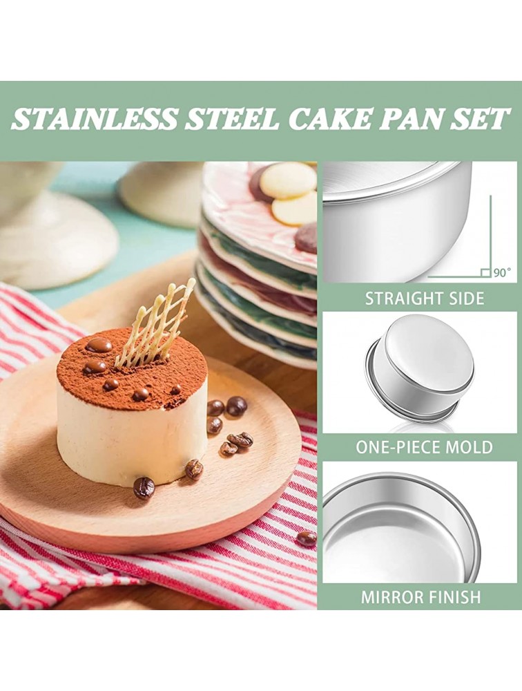 4 Inch Small Cake Pan Set of 3 Deedro Stainless Steel Cake Pans Mini Round Cake Baking Pans for Wedding Birthday Layer Cake One-piece Molding Healthy & Durable Mirror Finish & Dishwasher Safe - BXYG4P21R