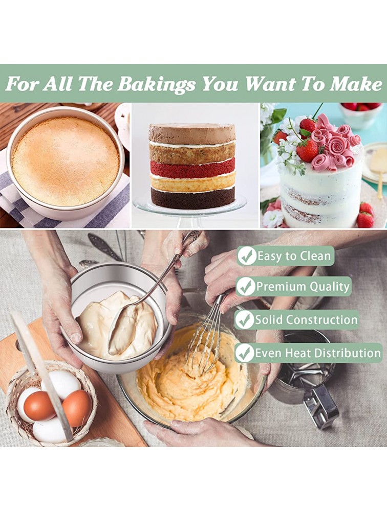 4 Inch Small Cake Pan Set of 3 Deedro Stainless Steel Cake Pans Mini Round Cake Baking Pans for Wedding Birthday Layer Cake One-piece Molding Healthy & Durable Mirror Finish & Dishwasher Safe - BXYG4P21R