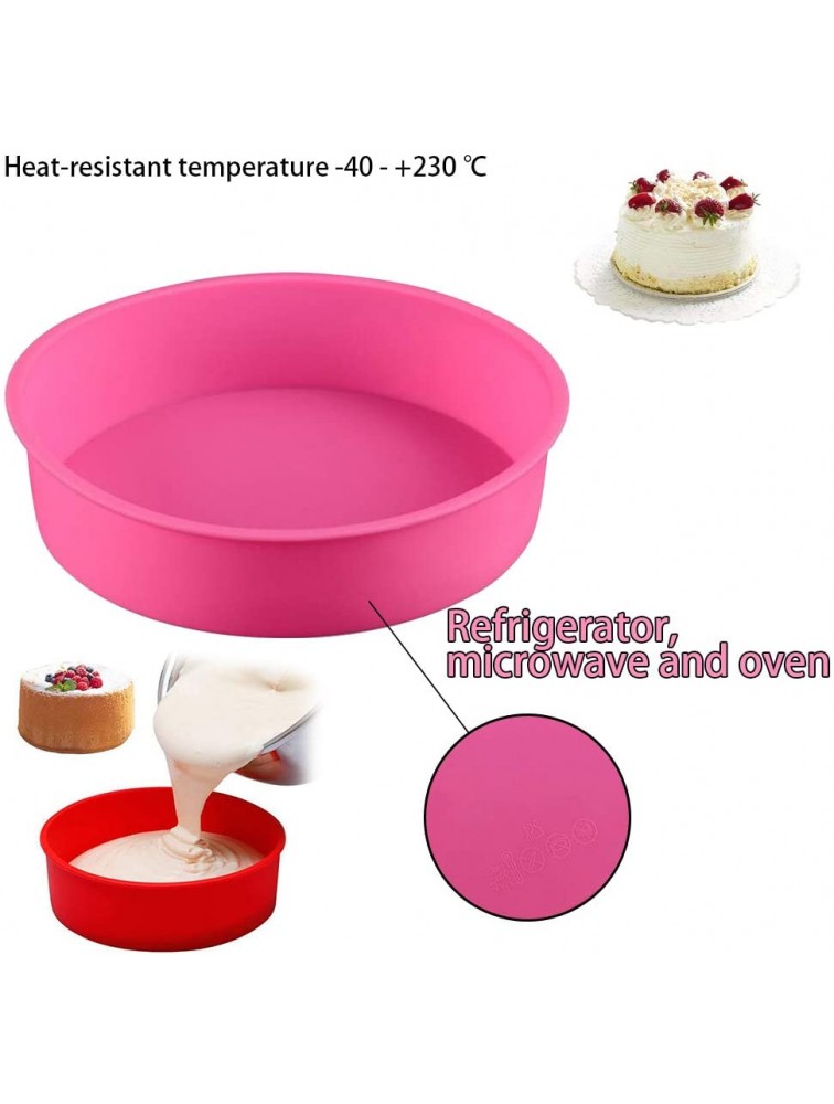 4PCS Round Cake Pan Silicone Baking Mold Cake Mould for Baking Dies 4''6''（Blue red Purple Pink） - BQJPIN1GF