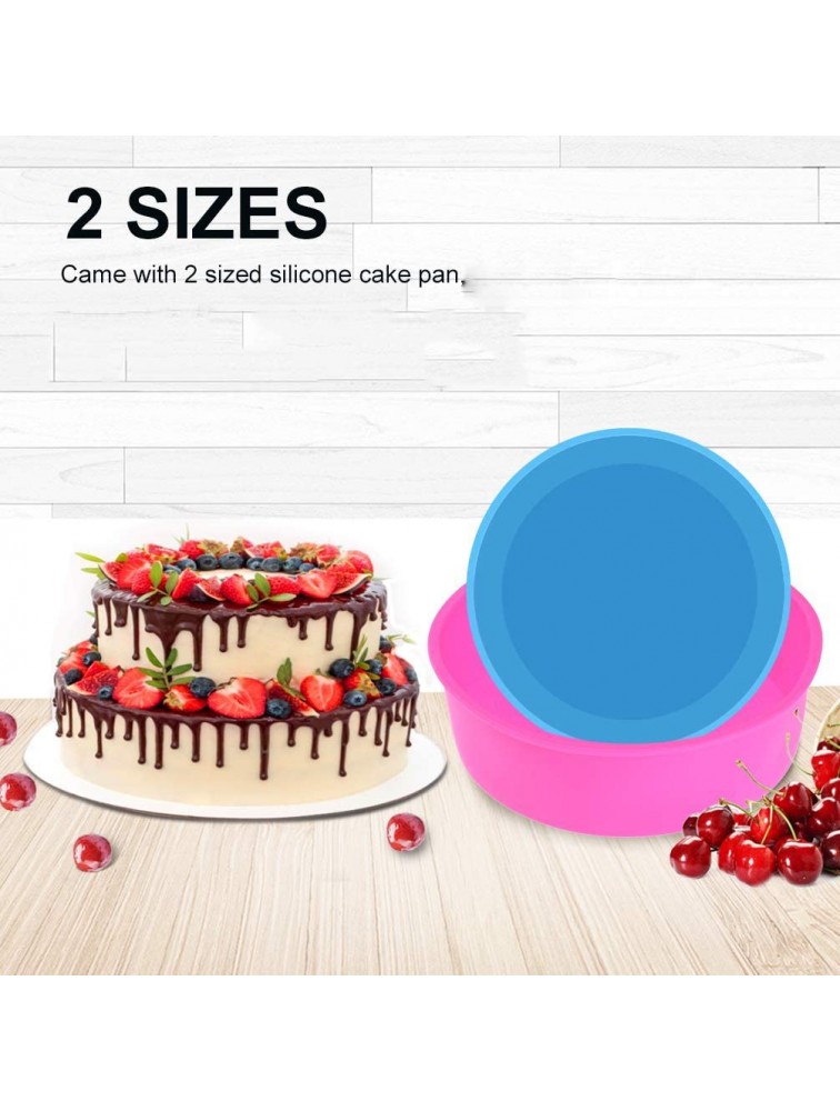 4PCS Round Cake Pan Silicone Baking Mold Cake Mould for Baking Dies 4''6''（Blue red Purple Pink） - BQJPIN1GF