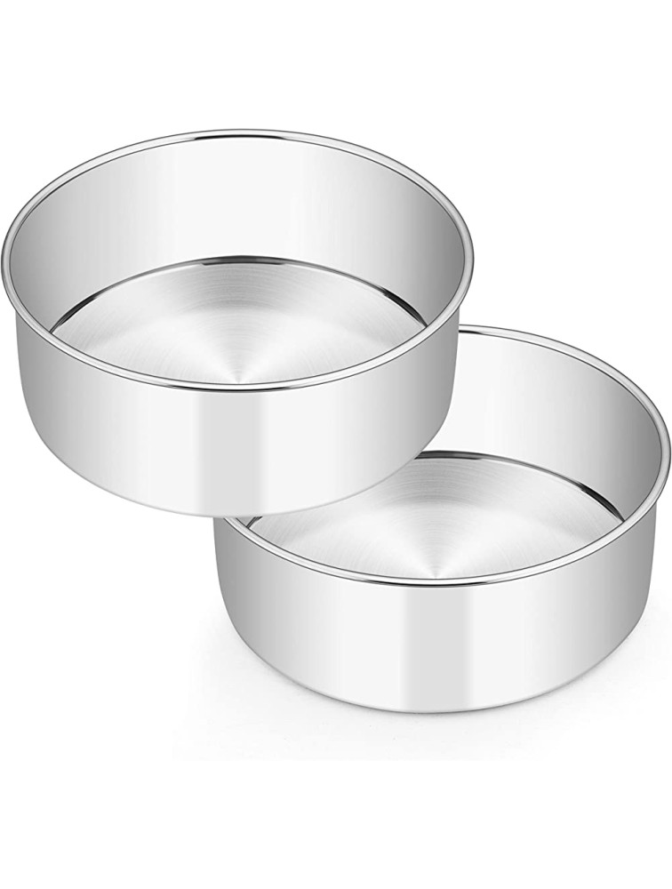 8 x 3 Inch Round Cake Pans E-far Stainless Steel Deep Cake Baking Pan for Layer Cake Chiffon Cheesecake Healthy Metal Cake Tin for Birthday Wedding Party Straight Side & Dishwasher Safe Set of 2 - BBKHB5CFX