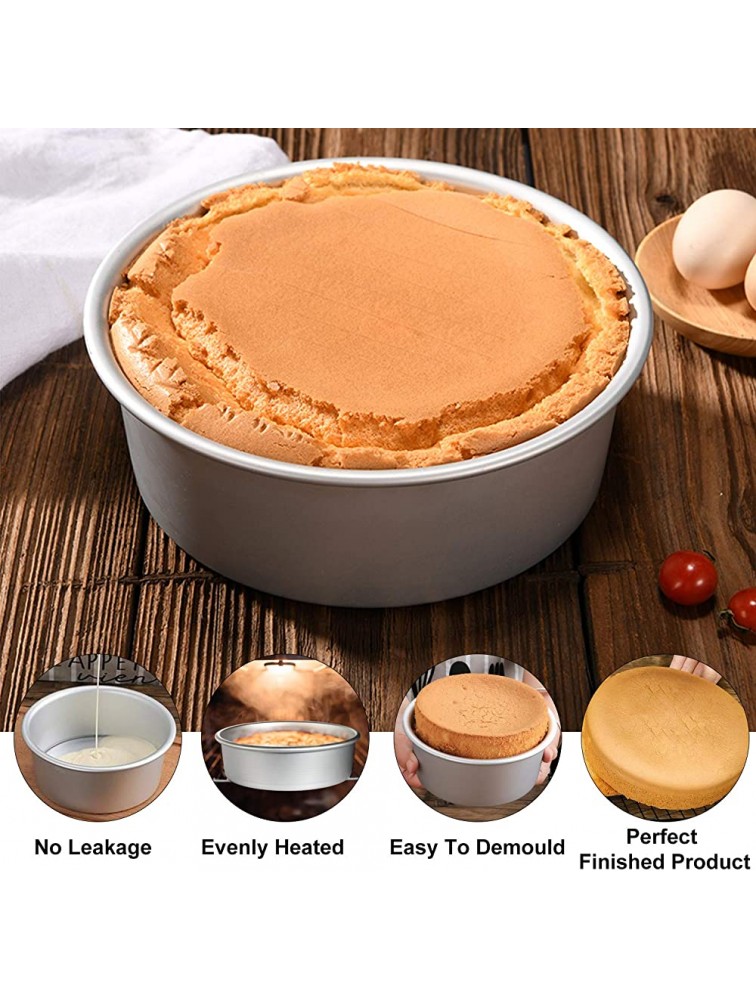 Aluminum Round Cake Pans OAMCEG 3 PCS 4 6 8 Professional Nonstick & Leakproof Round Baking Pans Layer Cake Pans Tin Set with Removable Bottom for Birthday Wedding Tier Cake - B3IS5RB3B