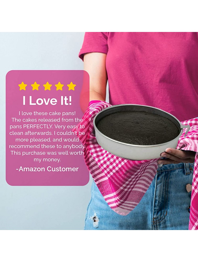 Aunt Shannon’s Easy Release 8 Inch Cake Pans Set of 3 Quick Release Pans for Easy Cake Removal Every Time - BP770DI16