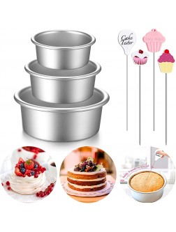 Cake Pan Mini Round Aluminum Cake Pans and Cake Tester Set Small Non-stick Round Cheesecake Baking Pans for Personal Home Party Baking Supplies 3 4 Inch 6 Inch 8 Inch - BVDUTFEDU