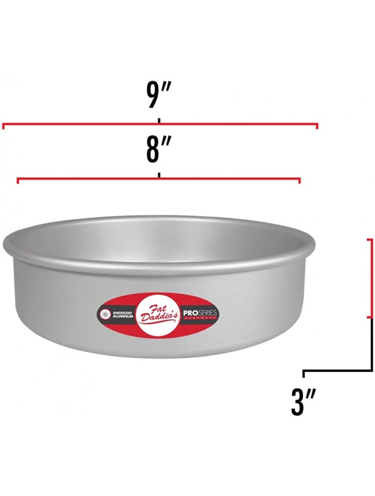 Fat Daddio's Round Cake Pan for Baking 8 x 3 Inch Aluminum Pan Bundle with Lumintrail Measuring Spoons - BLSDD8JVR