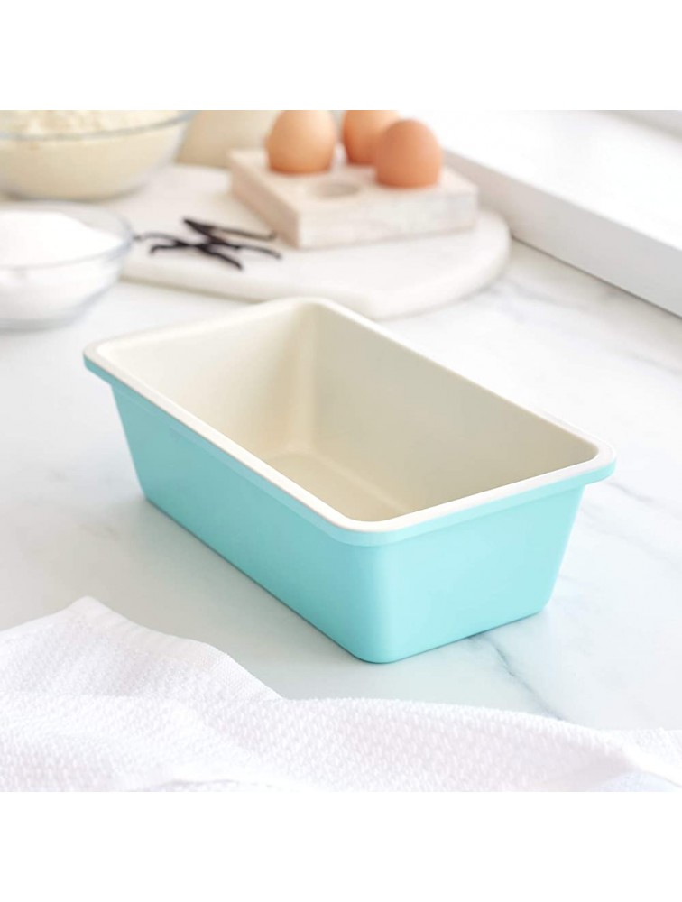 GreenLife Healthy Ceramic Nonstick 8.5 x 4.4 Loaf Pan for Cake Bread Meatloaf and More PFAS-Free Turquoise - B9CZSURSY
