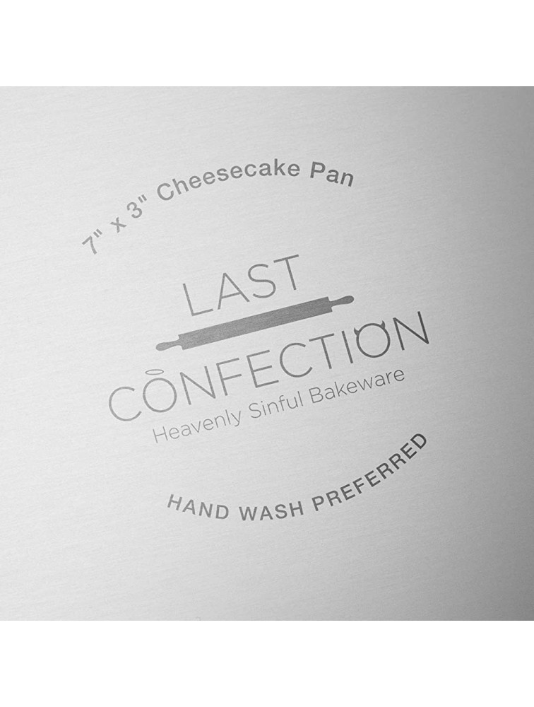 Last Confection 7 x 3 Deep Round Aluminum Cheesecake Pan with Removable Bottom Professional Bakeware - B5HPX7FHQ