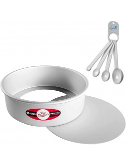 Lumintrailx Fat Daddios Round Cheesecake Pan 9 x 3 Inch Silver with a Lumintrail Measuring Spoon Set PCC-93 - BCPU47ZRF
