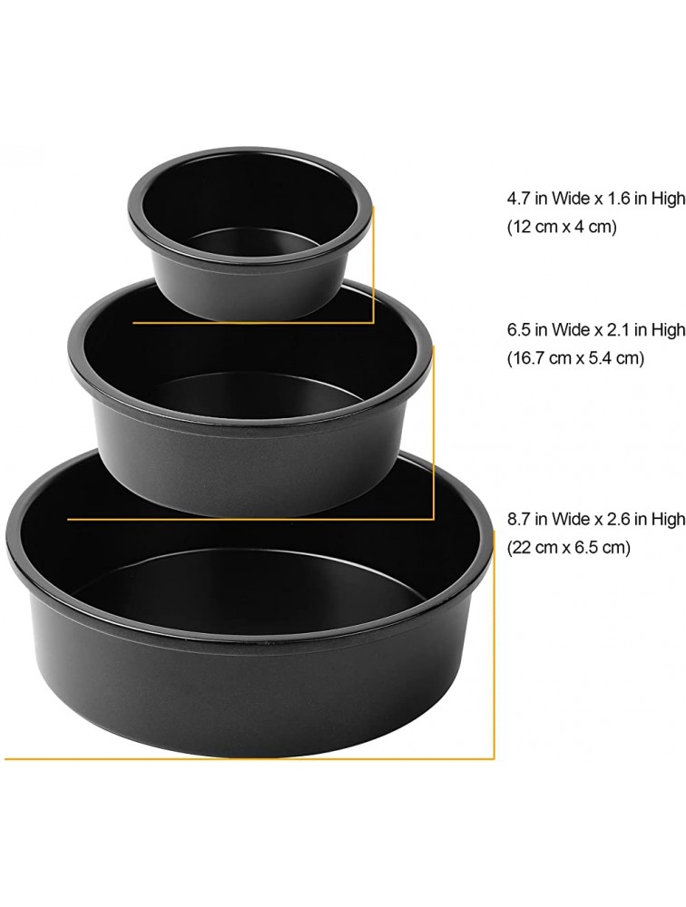 NonStick Cake Pan Carbon Steel Deep Round Cake Pans 3 Sets4 6 8 inch Cake Pan With Removable Bottom For Wedding Birthday Christmas Cake Baking Round Cake Pan - BYUG3IEZQ