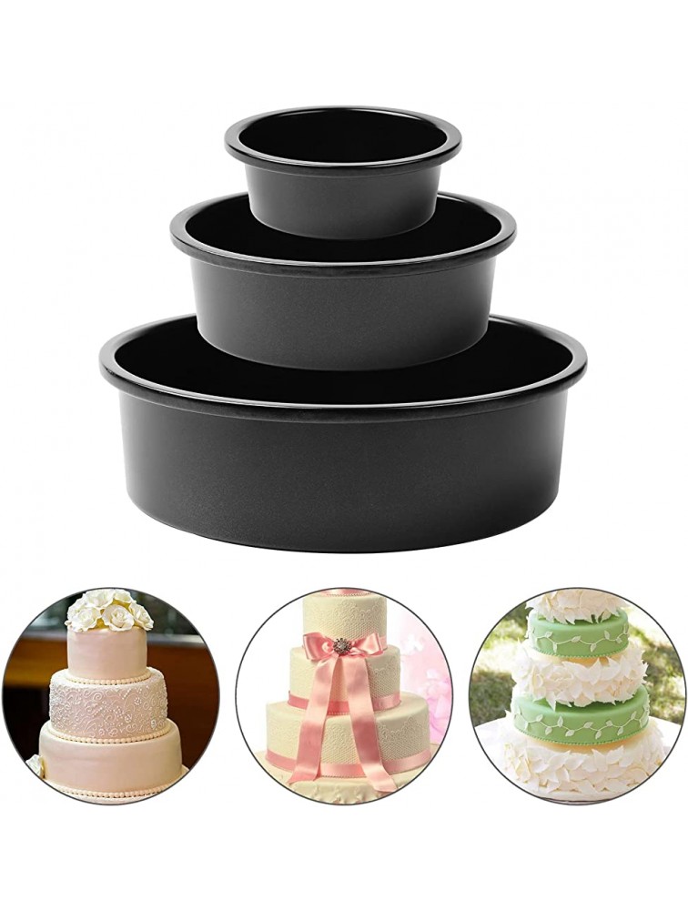 NonStick Cake Pan Carbon Steel Deep Round Cake Pans 3 Sets4 6 8 inch Cake Pan With Removable Bottom For Wedding Birthday Christmas Cake Baking Round Cake Pan - BYUG3IEZQ