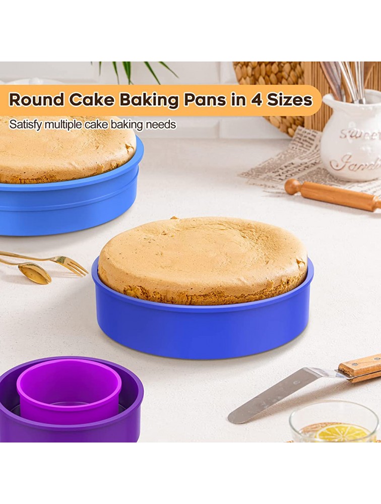 Round Silicone Baking Cake Pan Nonstick 4 6 8 9 inch Multi Tier Circular Bake Cake Mold Set for Cheesecake Smash Layer Cake Silicon Tins - BOLAKDRY0