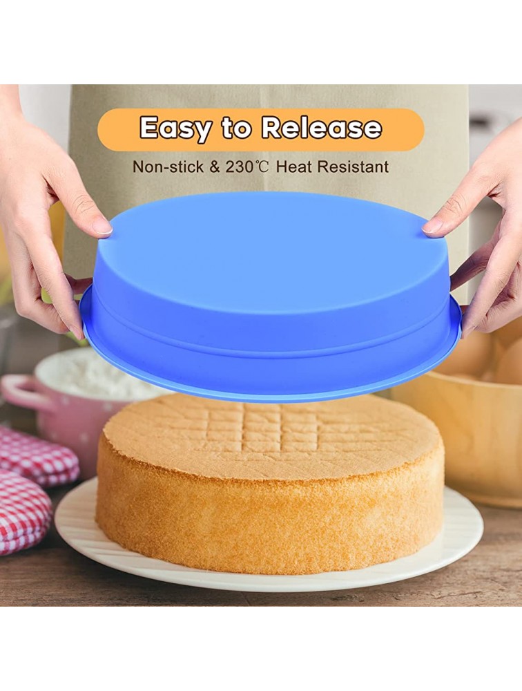 Round Silicone Baking Cake Pan Nonstick 4 6 8 9 inch Multi Tier Circular Bake Cake Mold Set for Cheesecake Smash Layer Cake Silicon Tins - BOLAKDRY0