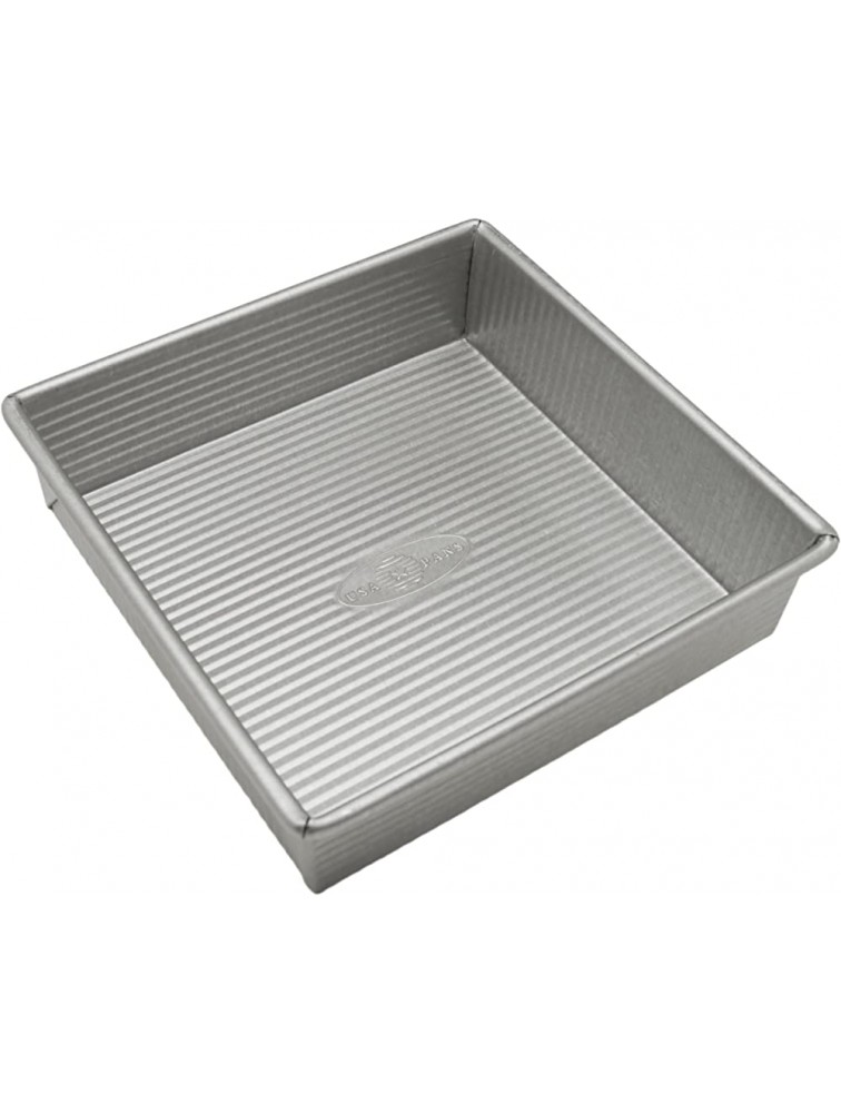 USA Pan Bakeware Square Cake Pan 8 inch Nonstick & Quick Release Coating Made in the USA from Aluminized Steel - BQOXK76DT