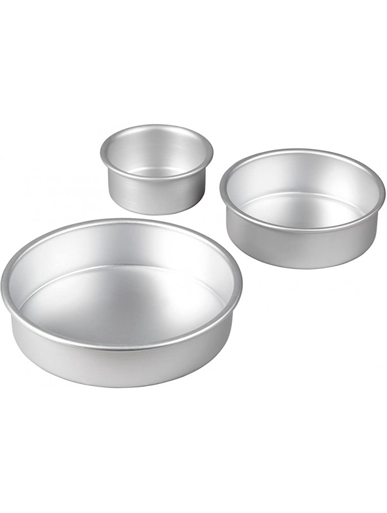 Wilton Aluminum Round Cake Pans 3-Piece Set with 8-Inch 6-Inch and 4-Inch Cake Pans - BUC5OMQ3H