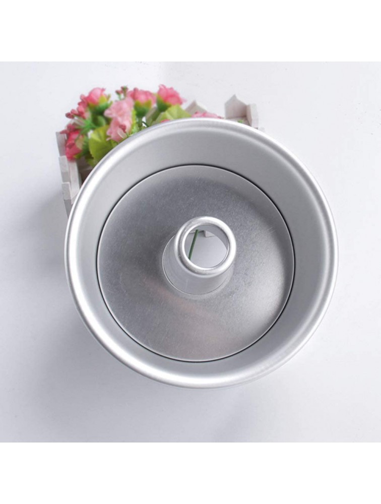 6 inch Round Cake Mold Aluminum Chiffon Mousse Pastry Baking Mould DIY Baking Cake Tools Removable Bottom Hollow Chimney Pan - BVFCPF3KJ
