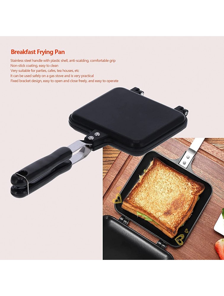 Breakfast Frying Pan Non-Stick Double-Sided Mold Pan Sandwich Bread Toast Baking Tool，suitable for parties cafes tea houses etc - BOIW7LRLB
