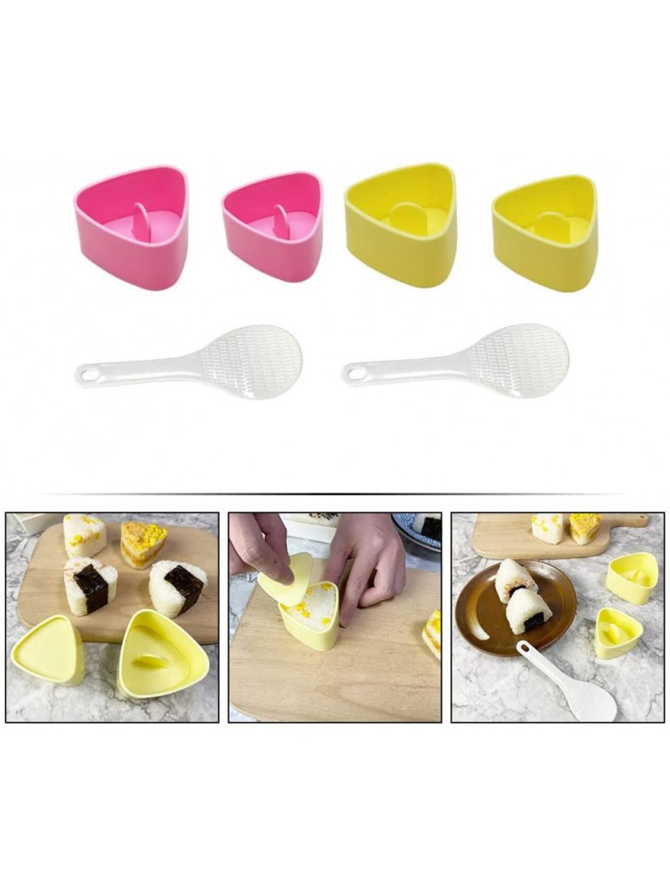 Cabilock 2 Sets DIY Onigiri Mould Triangle Riceball Maker Sushi Making Moulds with Spoon DIY Riceball Shaper for Restaurant Kitchen Home - BSUKL6CPG