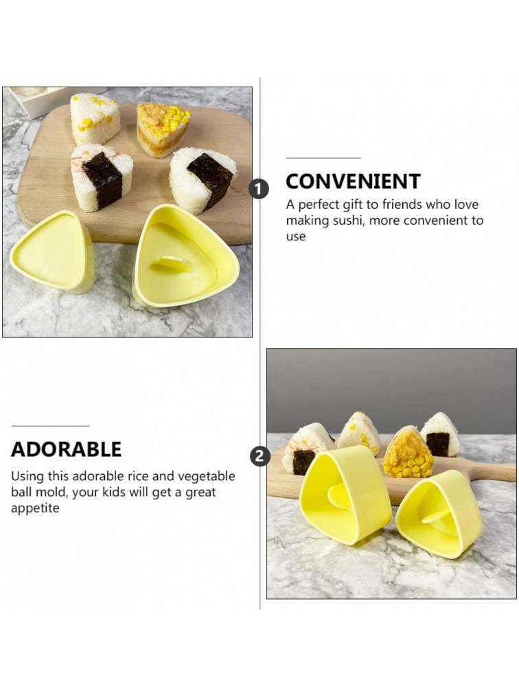 Cabilock 2 Sets DIY Onigiri Mould Triangle Riceball Maker Sushi Making Moulds with Spoon DIY Riceball Shaper for Restaurant Kitchen Home - BSUKL6CPG