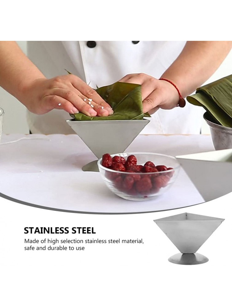 FRCOLOR Stainless Steel Rice Ball Mold Triangular Zongzi Mould Rice- Pudding Baking Mould Kimbab Onigiri DIY Tool Kitchen Supplies - BFS36LGCI