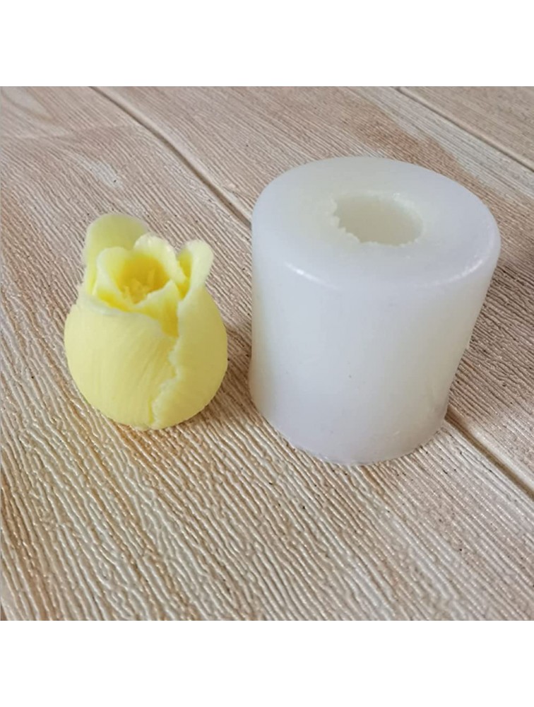 J56JIW2jjsim 1 Pcs Cute Tulip Flower Soap Mold Soap Mold for Chocolate Bombs Candy Handmade Soap Food Grade Silicone Baking Gift Durable Cake Molds for Baking - BXUJQU6J7