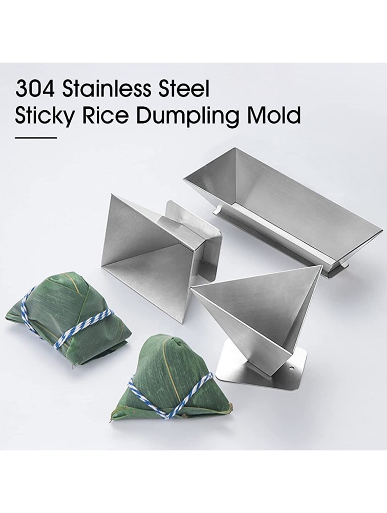Motffsa Stainless Steel Sticky Rice Dumpling Mold Non-Stick Zongzi Mold Reusable Rice-Pudding Baking Molds for Kitchen DIY Dragon Boat Festival Zongzi Squre - BVCZ574J3