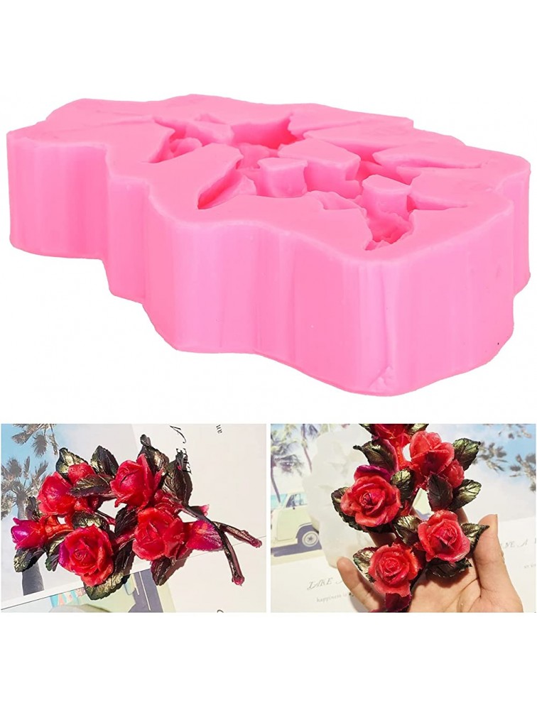 Pastry Mould Mold Rose Flower Shape Pink Cake Decoration Bakeware Tools DIY Baking Tools Silicone Cake Molds for DIY Cake Chocolate Candle - B4G1FG8NJ