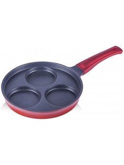 SHYOD Red Frying Pan Metal Aluminum Alloy Three-Hole Non-Stick Pan Design Stylish Kitchen Utensils - BXU8MANSN