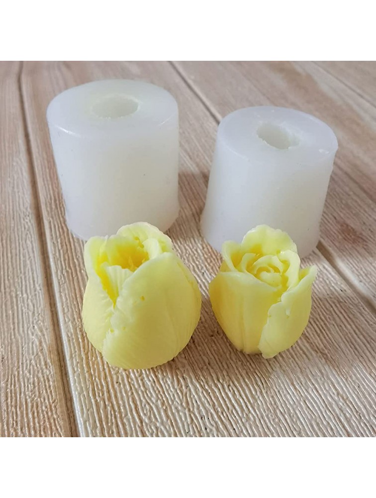 Silicone Soap Molds Exquisite Tulip Flower Shape Unique Design Best Gift Ideas for Handemade Lover Cute Baking Gift sugarcraft molds - BQ0FWUIG5