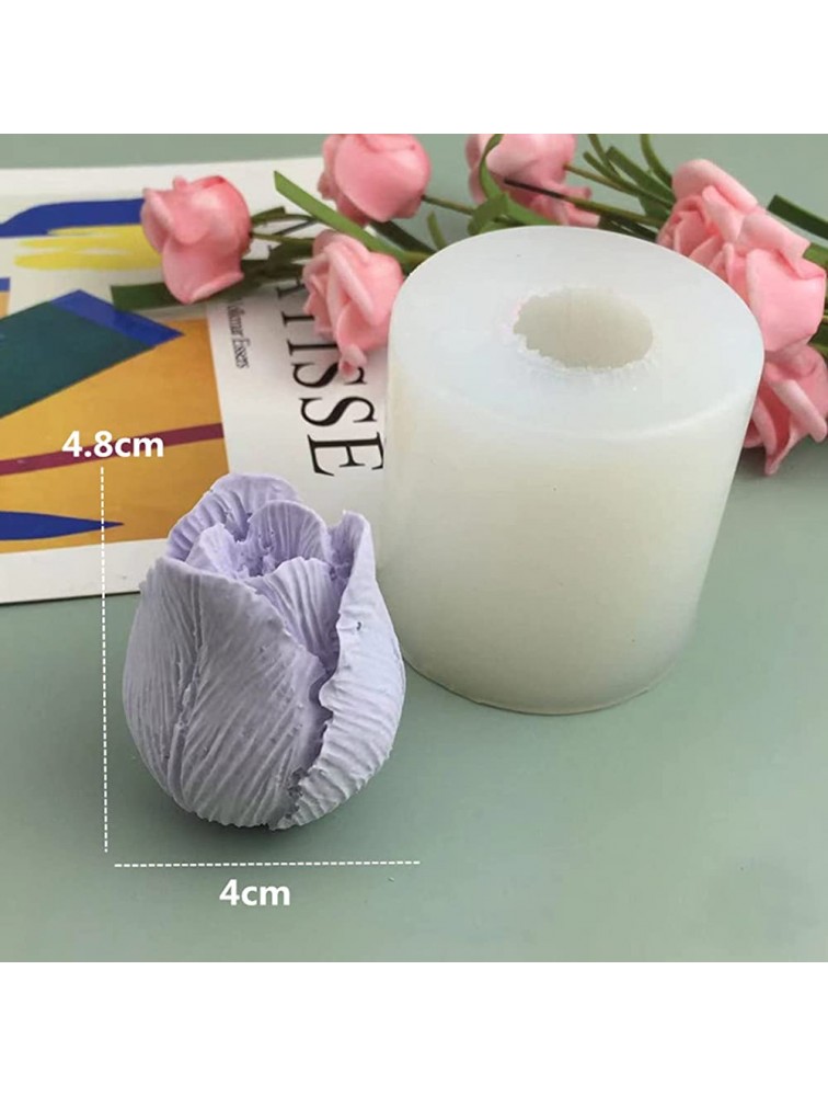 Silicone Soap Molds Exquisite Tulip Flower Shape Unique Design Best Gift Ideas for Handemade Lover Cute Baking Gift sugarcraft molds - BQ0FWUIG5