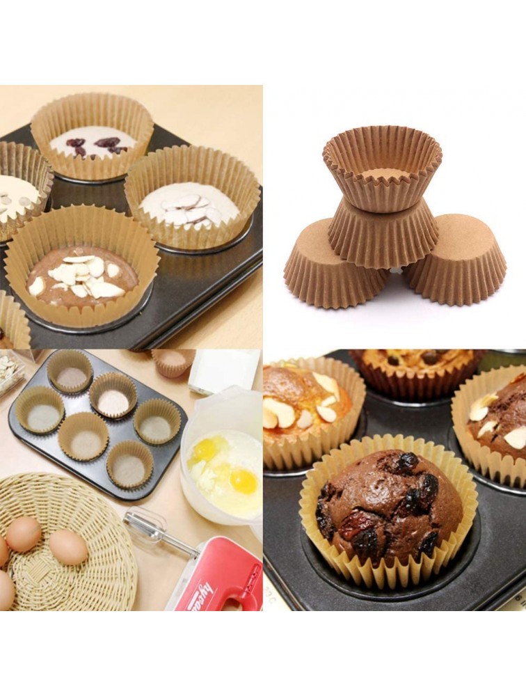 200-Pack Natural Cupcake Liners Unbleached Muffin Liners Greaseproof Paper Baking Cups Standard Size Paper Cupcake Liners for Baking Muffin and Cupcake Natural Color - BZ27DSDQ4