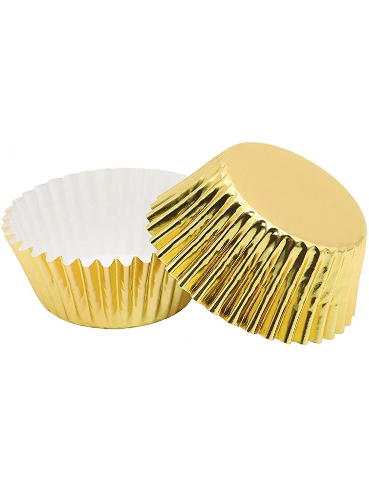 200 Pcs Standard Sized Foil Cupcake Liners Baking Cups Gold - BF0QL0FCK