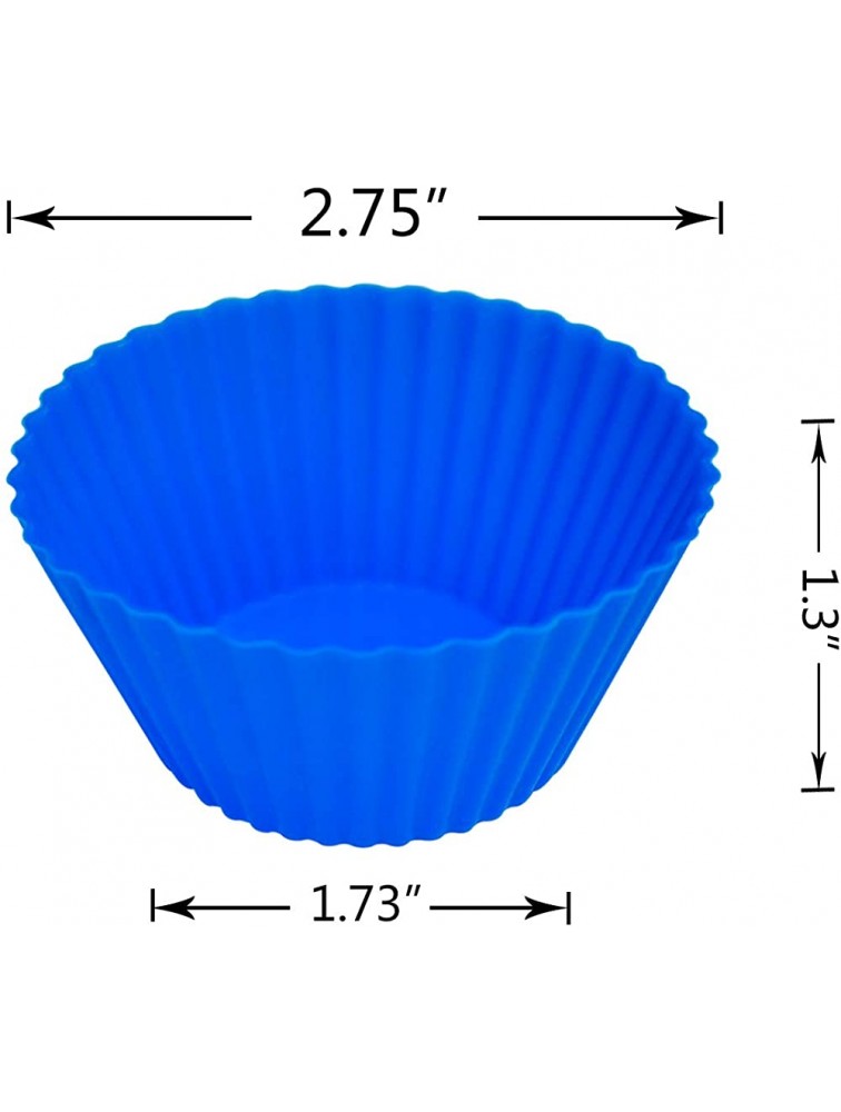 24 Pack Silicone Baking Cups Reusable Muffin Liners Non-Stick Cup Cake Molds Set Cupcake Silicone Liner Standard Size Silicone Cupcake Holder Reusable Cupcake Liners Christmas Gift 8 Rainbow Colors - B9RUXWGT4