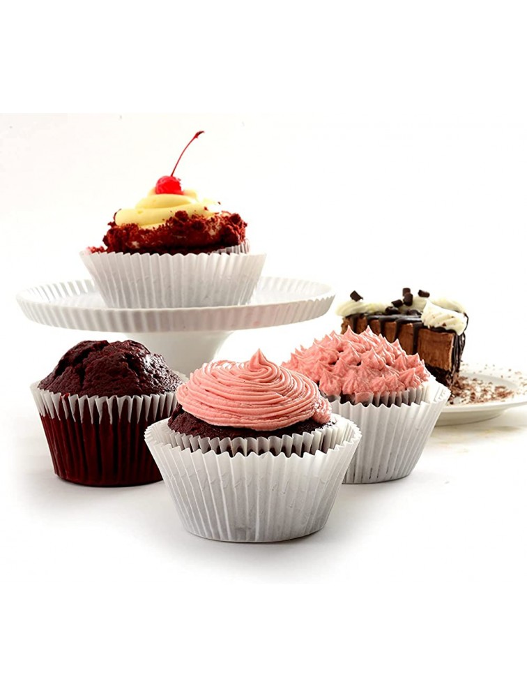 500 Jumbo Cupcake Muffin Liners 2 1 4 X 1 7 8 | Large Tall White Fluted Baking Cups Cupcake Liners - BLAUCQABN