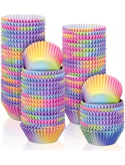 600 Pieces Aurora Cupcake Liners Rainbow Cupcake Wrappers Gradient Color Baking Cups Paper Muffin Cupcake Holders for Home Baking Kitchen Supplies - BA3VN1PYZ