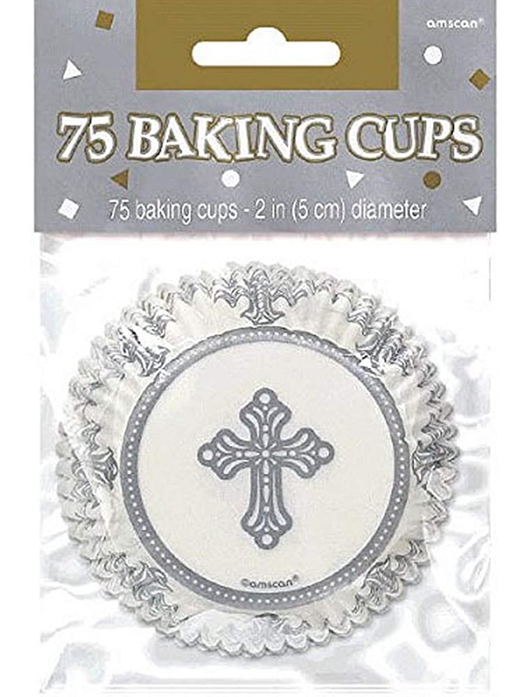 Amscan140028 Religious Baking Cups 75 Ct. | Party Supply White - BV3TS58OJ