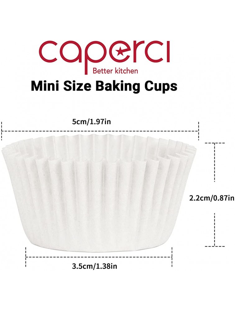 Caperci 500 Count Mini Cupcake Liners White Muffin Liners Greaseproof No Smell Small Cupcake Wrappers Baking Cups - BZMXBTYGH