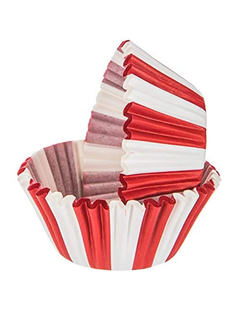 Carnival Circus Red White Striped Cupcake Liners Birthday Party Baking Cups 50 Ct. - B8QM1ZUWF