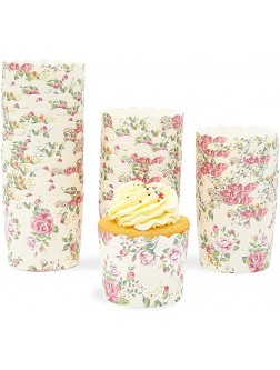 Floral Cupcake Wrappers Vintage 50 Pack - BQ4RI35P2