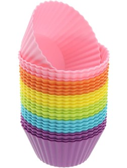 Freshware Silicone Baking Cups [24-Pack] Reusable Cupcake Liners Non-Stick Muffin Cups Cake Molds Cupcake Holder in 6 Rainbow Colors Standard Round - B47Q35HMV