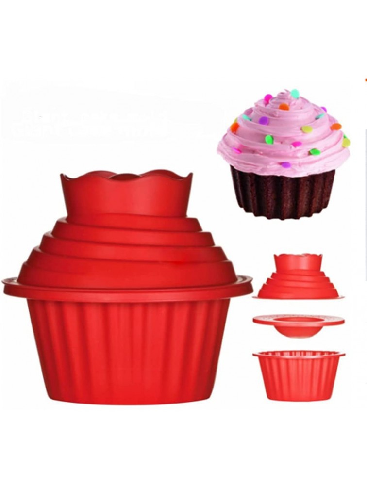 Giant Cupcake Molds,Dishwasher Safe Big Top Silicone Cupcake Molds,Non-Stick Jumbo Caupcake Bake sets for Easy Cake Decorating and DIY Bake tools3 pack（JYNHOOR） - B3B8XOGCM
