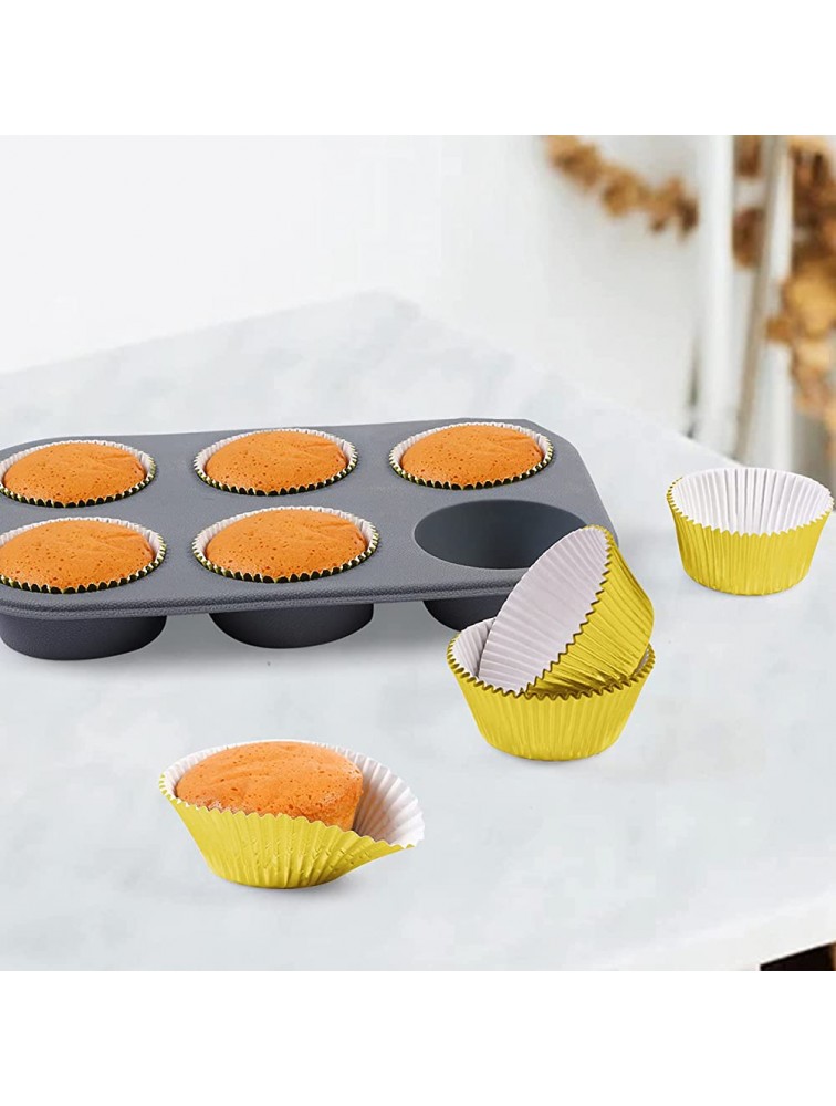 Gifbera Gold Foil Muffin Cupcake Liners Baking Cups Standard Size 100-Count - BN3UQU0RE