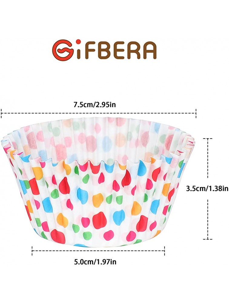 Gifbera Rainbow Polka Dots Standard Cupcake Liners Bright Colors Baking Cups Paper 200-Count - B8SKNIGWH