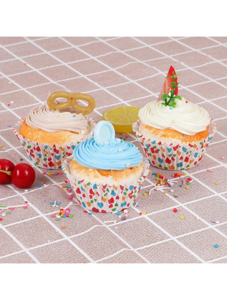 Gifbera Rainbow Polka Dots Standard Cupcake Liners Bright Colors Baking Cups Paper 200-Count - B8SKNIGWH