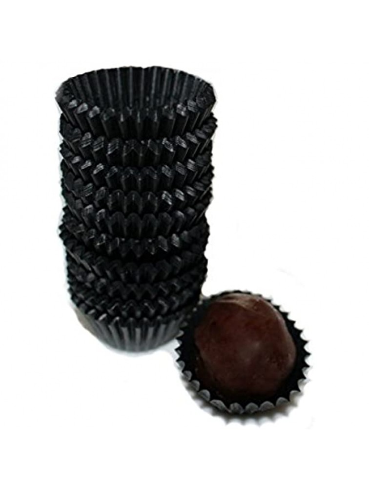Glassine Chocolate Black Paper Candy Cups No.4-1''x3 4'' Black 200pcs - BJRFITM78