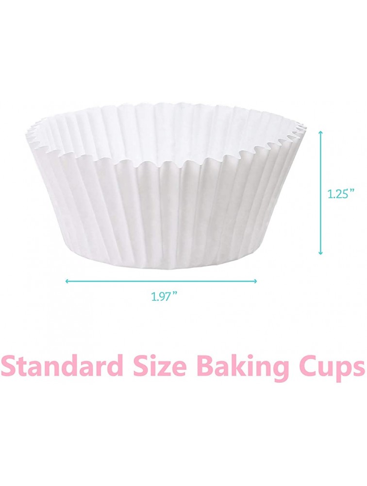 LotFancy 500pc White Cupcake Liners Standard Size Muffin Liners Cupcake Wrappers Greaseproof Paper Baking Cups for Birthday Holidays No Smell Bottom 1.97 inch Width - BVPNQ2LAL